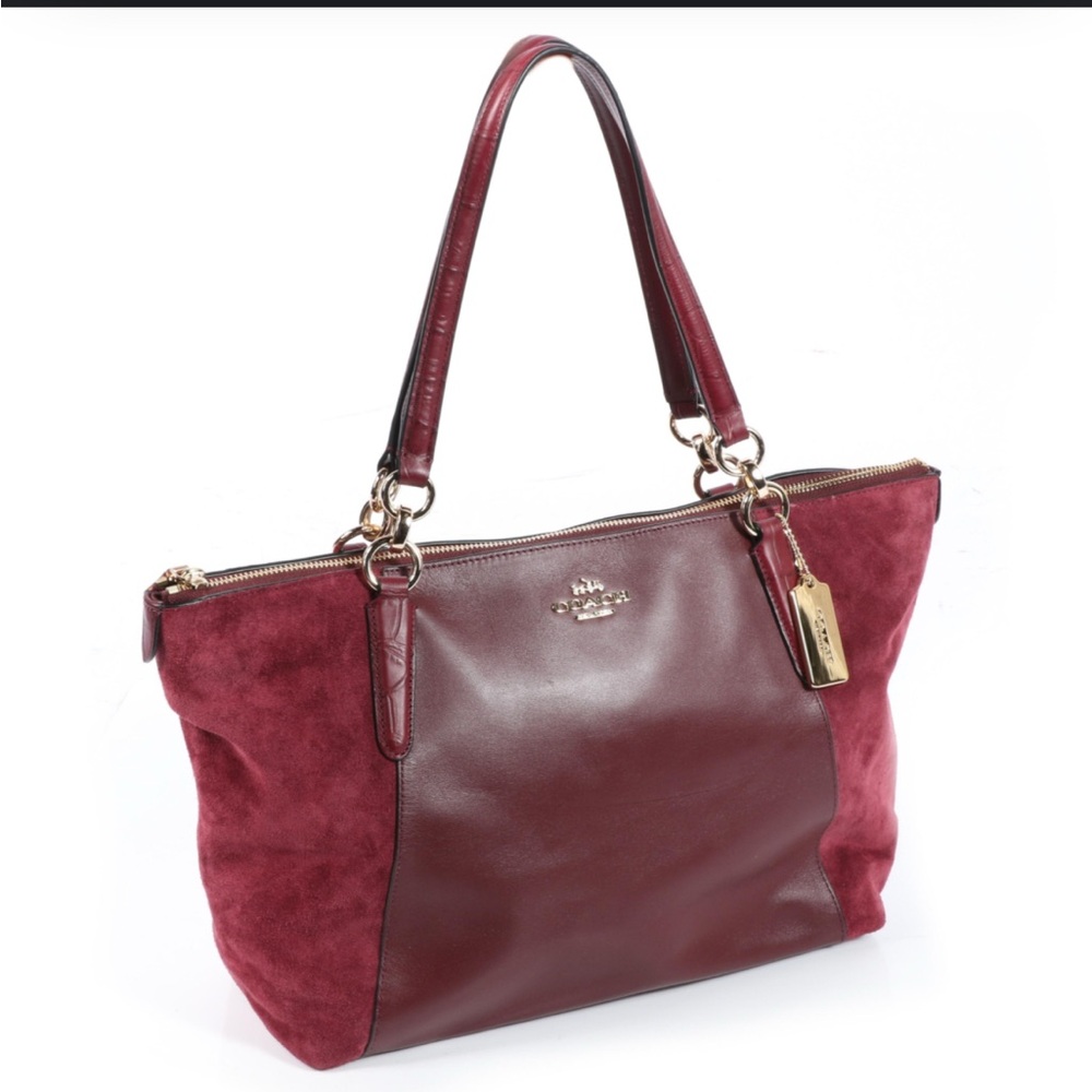 COACH LEGACY JAQUARD SUEDE AND LEATHER TOTE BAG F57246